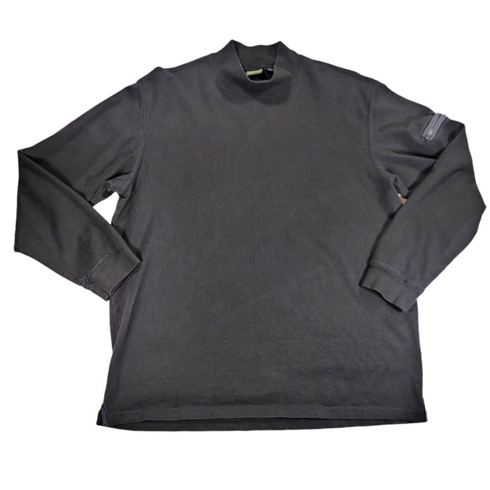 Eddie Bauer Sweat Shirt Mens Size L Black Long Sleeve Mock Neck